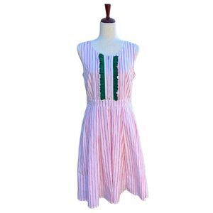 Wayward Fancies Women’s M Preppy pink & Green Retro inspired midi dress